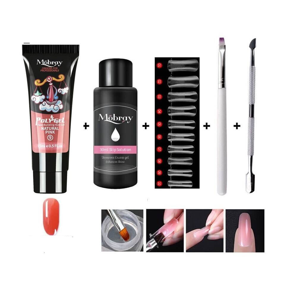 Luxe Poly Gel Nail Kit for At-Home Salon-Style Nail Extensions and Overlays in Minutes