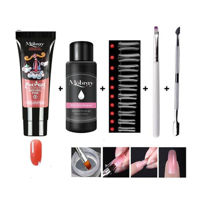 Luxe Poly Gel Nail Kit for At-Home Salon-Style Nail Extensions and Overlays in Minutes