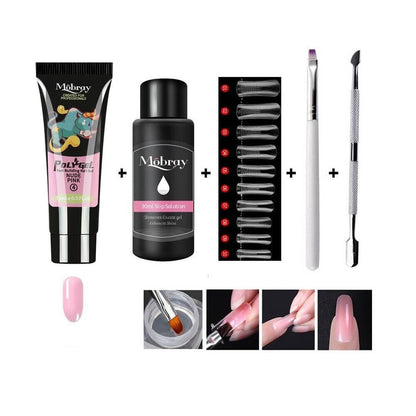 Luxe Poly Gel Nail Kit for At-Home Salon-Style Nail Extensions and Overlays in Minutes