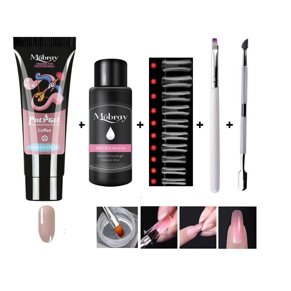 Luxe Poly Gel Nail Kit for At-Home Salon-Style Nail Extensions and Overlays in Minutes
