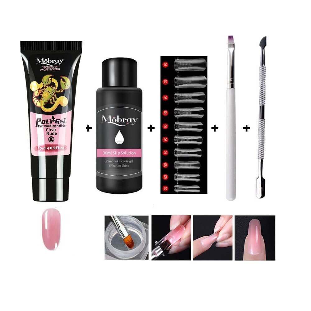 Luxe Poly Gel Nail Kit for At-Home Salon-Style Nail Extensions and Overlays in Minutes