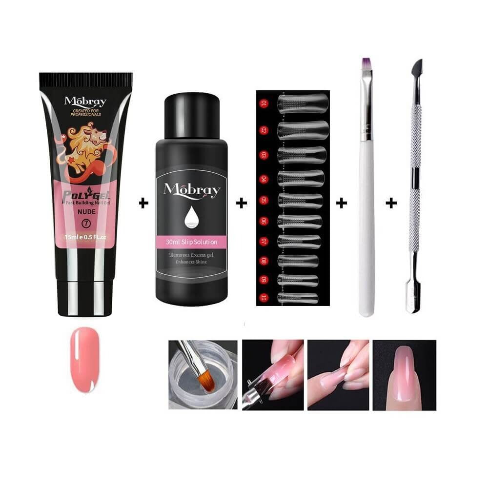 Luxe Poly Gel Nail Kit for At-Home Salon-Style Nail Extensions and Overlays in Minutes