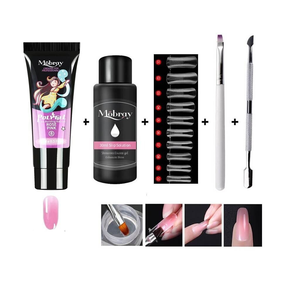 Luxe Poly Gel Nail Kit for At-Home Salon-Style Nail Extensions and Overlays in Minutes