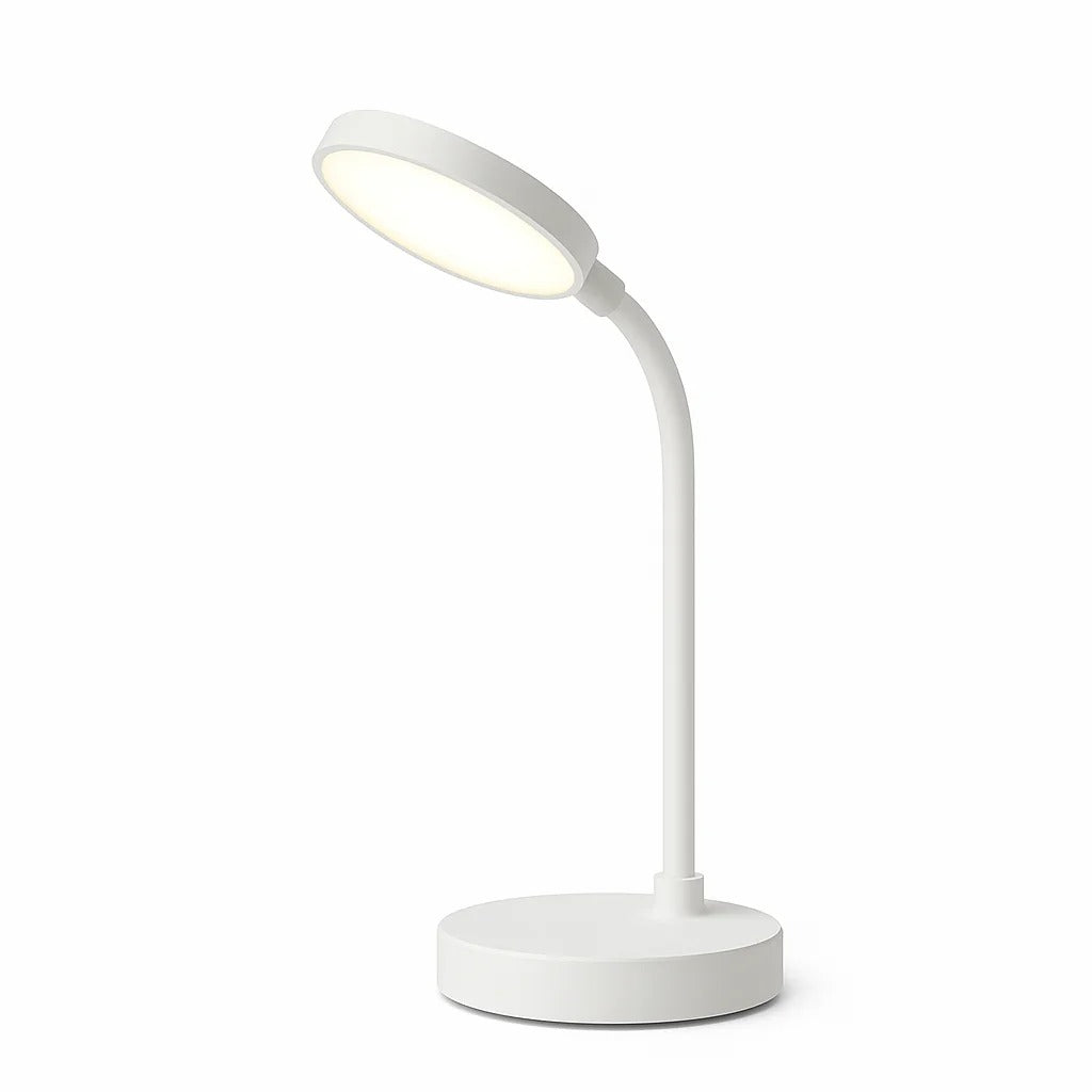 LED Desk Lamp with USB Charging - Adjustable Swan-Neck Reading Light, Touch Control