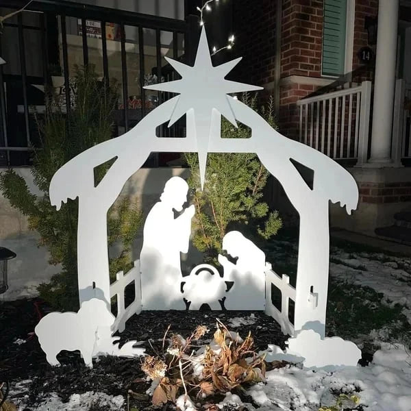 Outdoor Nativity Scene - Weatherproof Plastic Christmas Garden Decoration, 2 Sizes