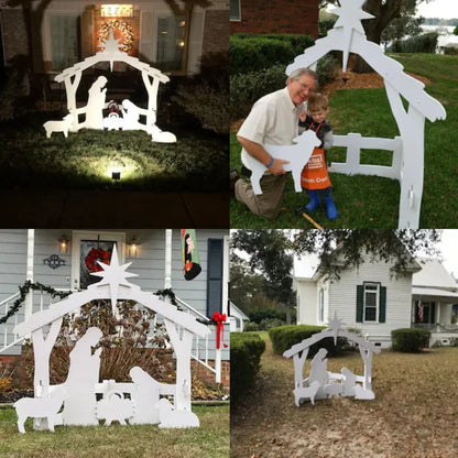 Outdoor Nativity Scene - Weatherproof Plastic Christmas Garden Decoration, 2 Sizes