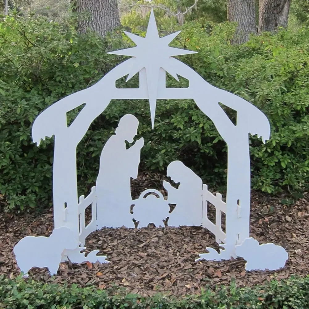 Outdoor Nativity Scene - Weatherproof Plastic Christmas Garden Decoration, 2 Sizes