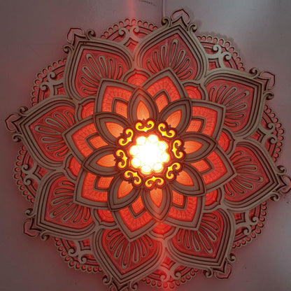 Mandala Wall Lamp with Dimmable LED Lighting for a Calm, Relaxing Home Atmosphere