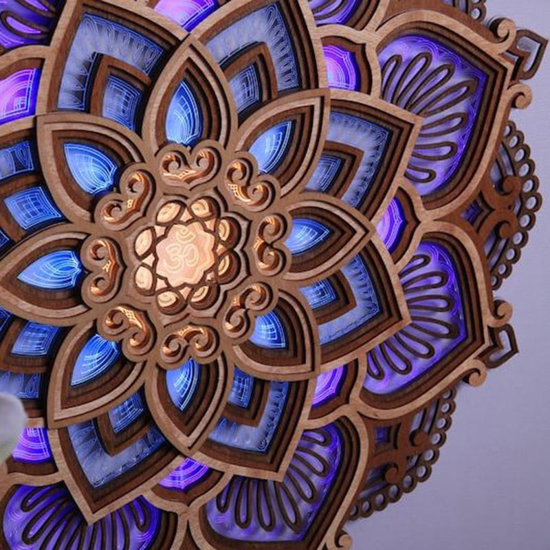 Mandala Wall Lamp with Dimmable LED Lighting for a Calm, Relaxing Home Atmosphere