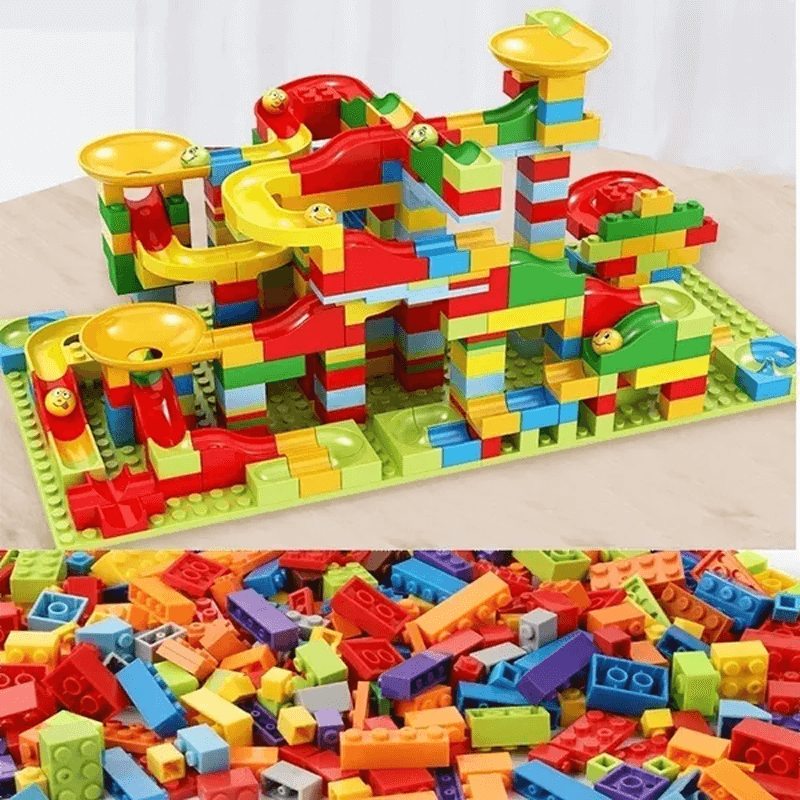 Ball Track Building Blocks - Marble Run Maze with Slides for Kids Ages 6 and Older