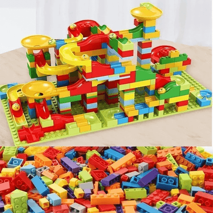 Ball Track Building Blocks - Marble Run Maze with Slides for Kids Ages 6 and Older