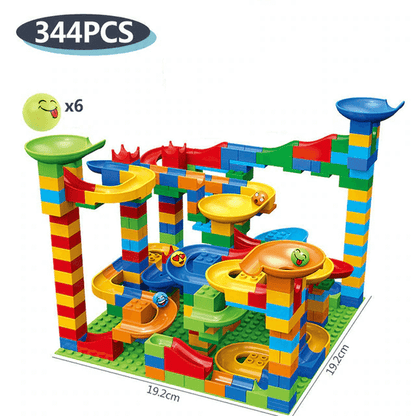 Ball Track Building Blocks - Marble Run Maze with Slides for Kids Ages 6 and Older