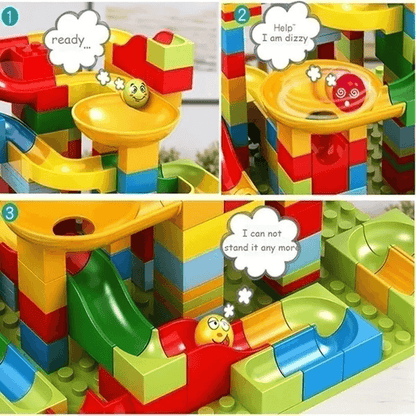 Ball Track Building Blocks - Marble Run Maze with Slides for Kids Ages 6 and Older