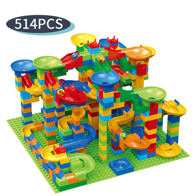 Ball Track Building Blocks - Marble Run Maze with Slides for Kids Ages 6 and Older