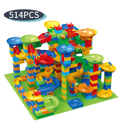 Ball Track Building Blocks - Marble Run Maze with Slides for Kids Ages 6 and Older