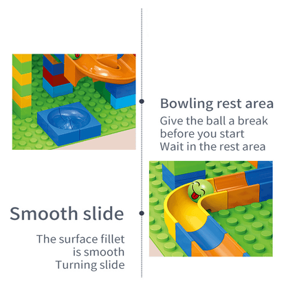 Ball Track Building Blocks - Marble Run Maze with Slides for Kids Ages 6 and Older