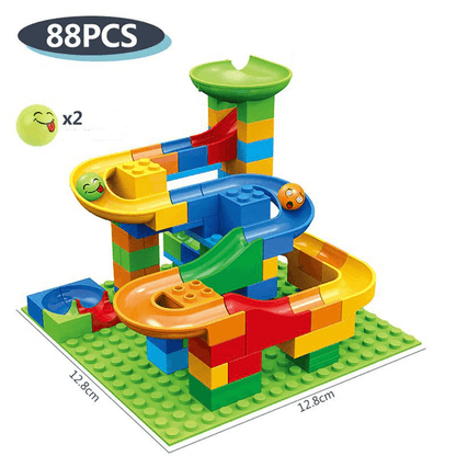 Ball Track Building Blocks - Marble Run Maze with Slides for Kids Ages 6 and Older