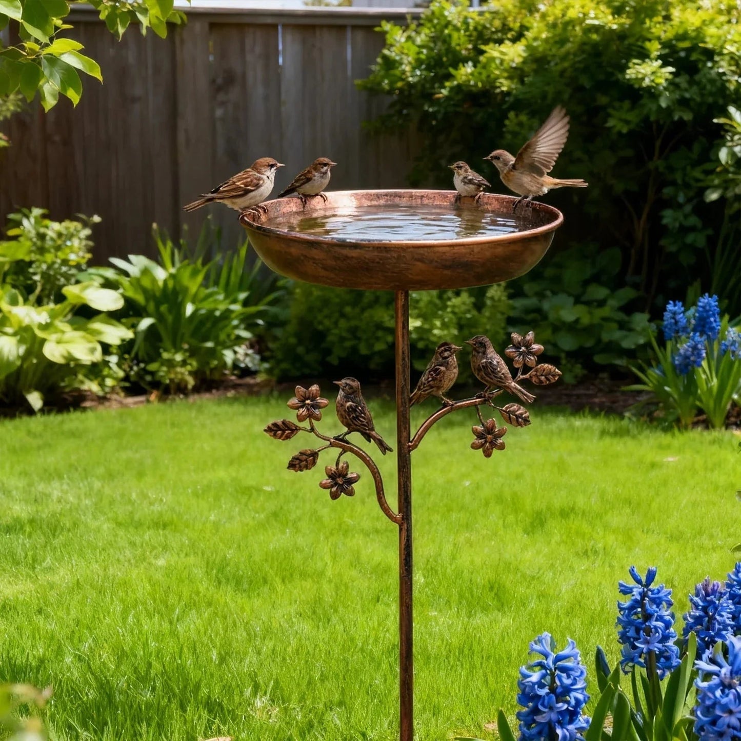 Metal Bird Bath Garden Decor