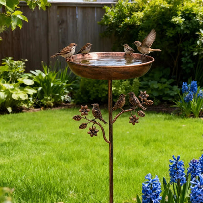 Metal Bird Bath Garden Decor