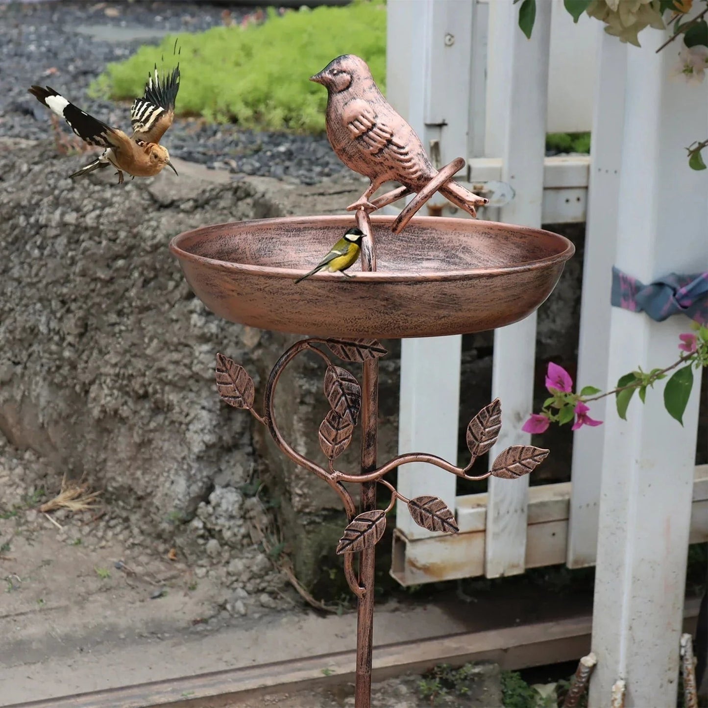 Metal Bird Bath Garden Decor