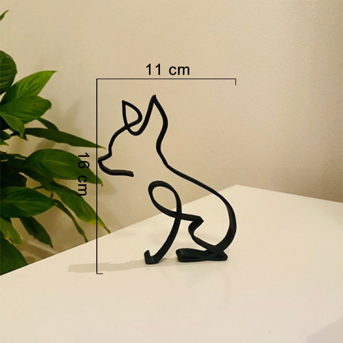 Modern Wireframe Dog Figure, Handcrafted Steel Sculpture for Home and Office Decor