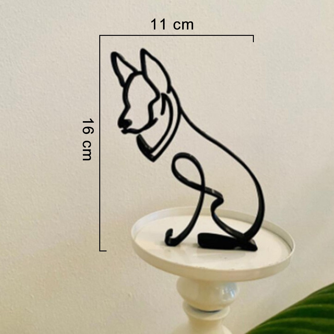 Modern Wireframe Dog Figure, Handcrafted Steel Sculpture for Home and Office Decor