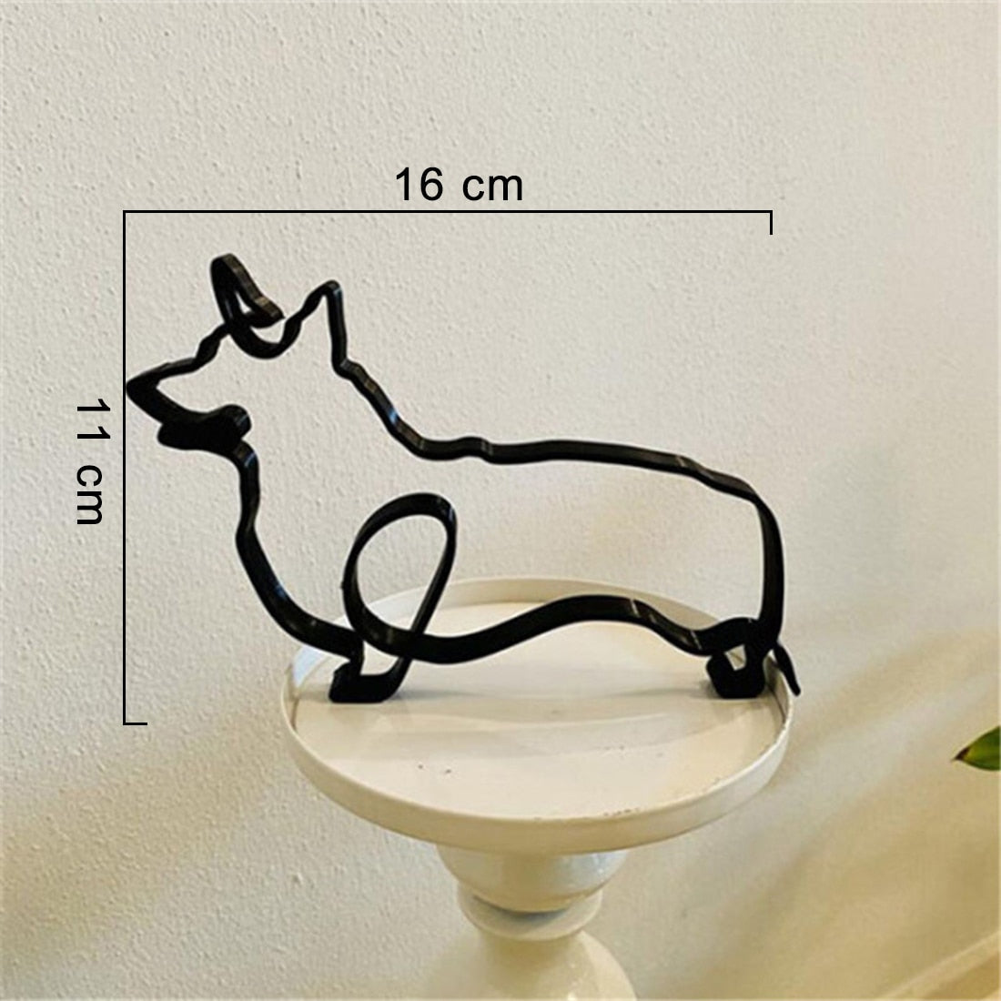 Modern Wireframe Dog Figure, Handcrafted Steel Sculpture for Home and Office Decor