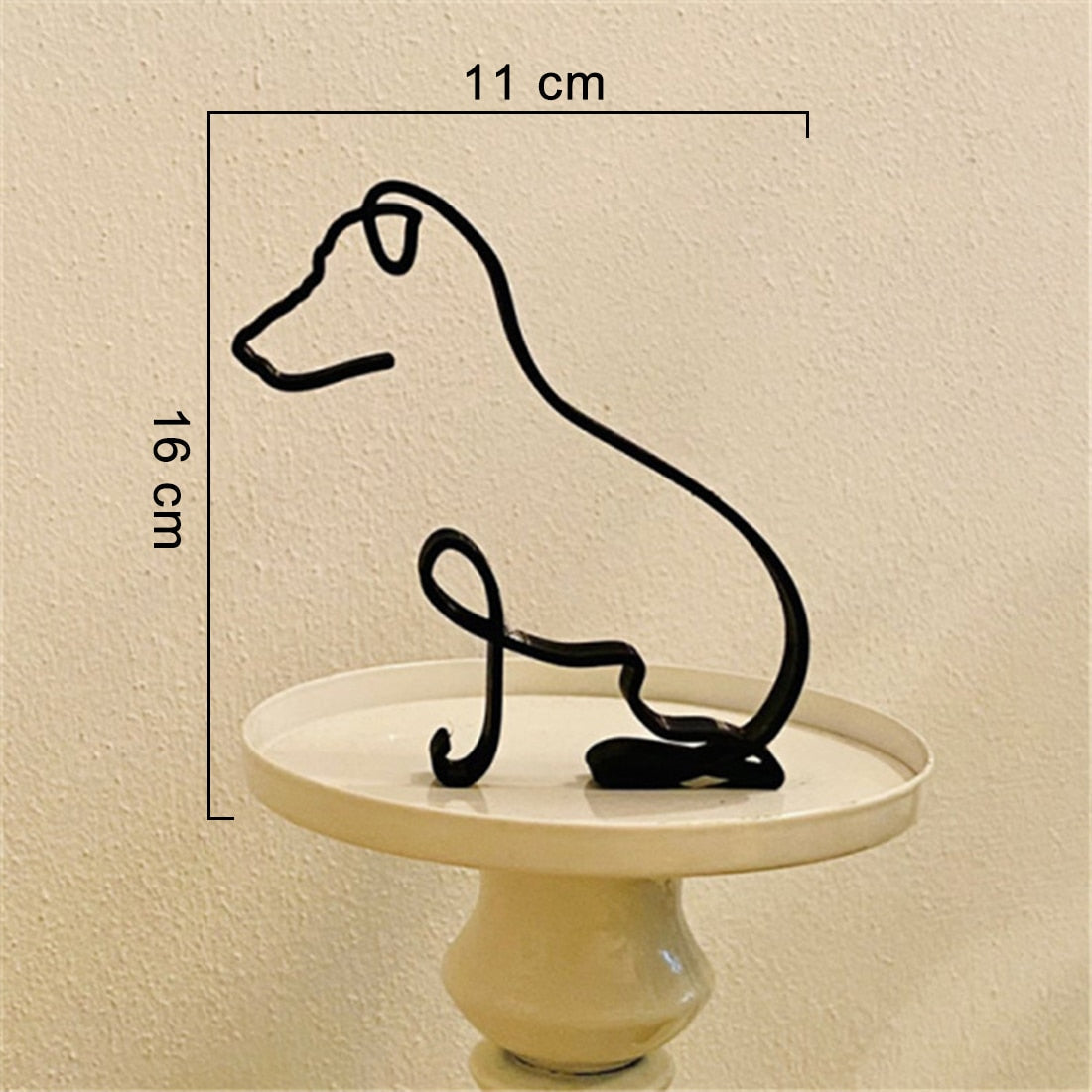 Modern Wireframe Dog Figure, Handcrafted Steel Sculpture for Home and Office Decor