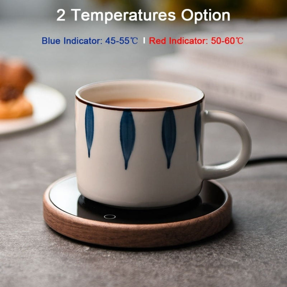 Electric Mug Warmer - Temperature Control Coffee Warmer, Auto Shut-Off, Glass Top