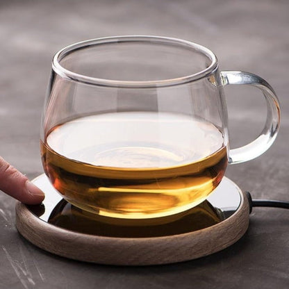 Electric Mug Warmer - Temperature Control Coffee Warmer, Auto Shut-Off, Glass Top