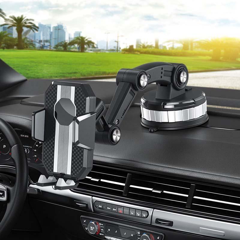 Adjustable Vehicle Phone Mount for Dashboard and Windshield with Suction Cup Grip