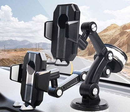 Adjustable Vehicle Phone Mount for Dashboard and Windshield with Suction Cup Grip