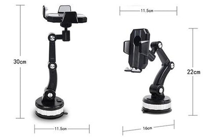 Adjustable Vehicle Phone Mount for Dashboard and Windshield with Suction Cup Grip