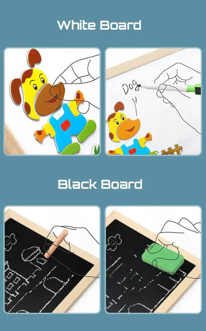 2-in-1 Reusable Montessori Drawing Board for Creative Learning, Fine Motor Skills and Play