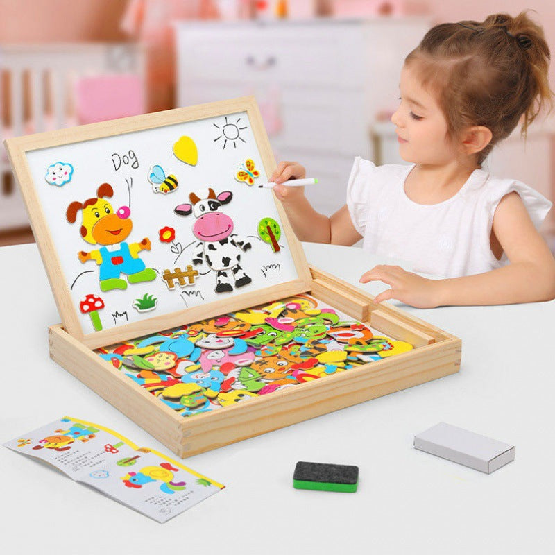 2-in-1 Reusable Montessori Drawing Board for Creative Learning, Fine Motor Skills and Play