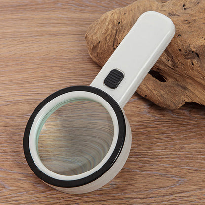 30x Optical Magnifying Glass with 12 LED Lights and 5-Inch Lens for Reading and Hobbies