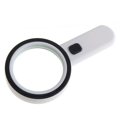 30x Optical Magnifying Glass with 12 LED Lights and 5-Inch Lens for Reading and Hobbies