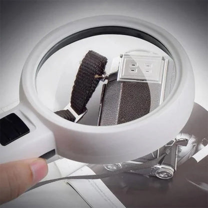 30x Optical Magnifying Glass with 12 LED Lights and 5-Inch Lens for Reading and Hobbies