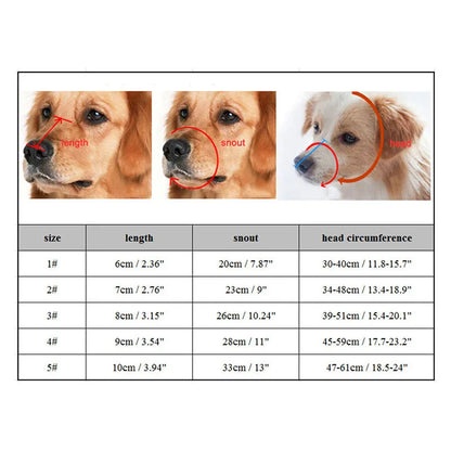 Adjustable Silicone Dog Muzzle with Custom Fit for Small to Large Breed Dogs Daily