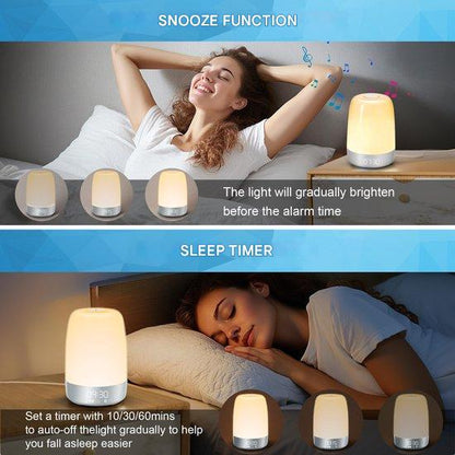 Aurora Wake-Up Light Alarm Clock with Natural Sounds, Dimmable Night Light & Dual Alarm