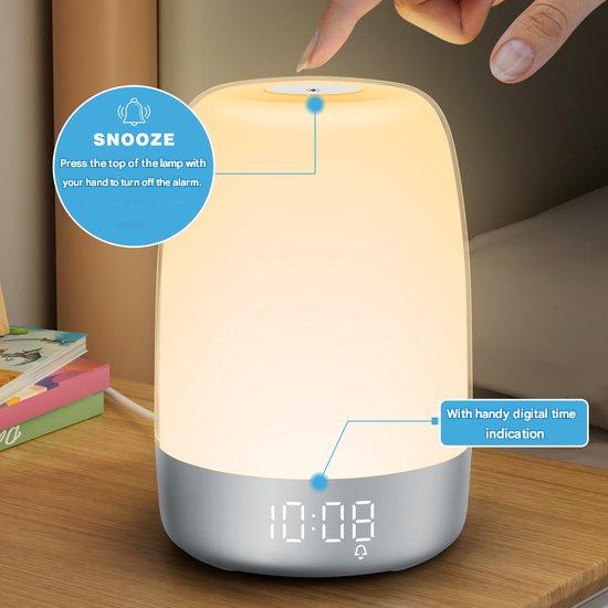 Aurora Wake-Up Light Alarm Clock with Natural Sounds, Dimmable Night Light & Dual Alarm