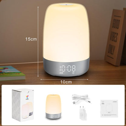 Aurora Wake-Up Light Alarm Clock with Natural Sounds, Dimmable Night Light & Dual Alarm