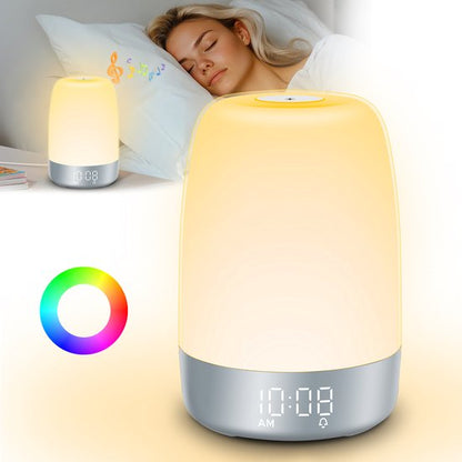 Aurora Wake-Up Light Alarm Clock with Natural Sounds, Dimmable Night Light & Dual Alarm
