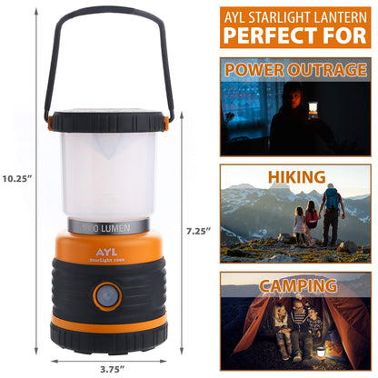 Rechargeable LED Camping Lantern - 1800 Lumens, Waterproof, 4400mAh Power Bank