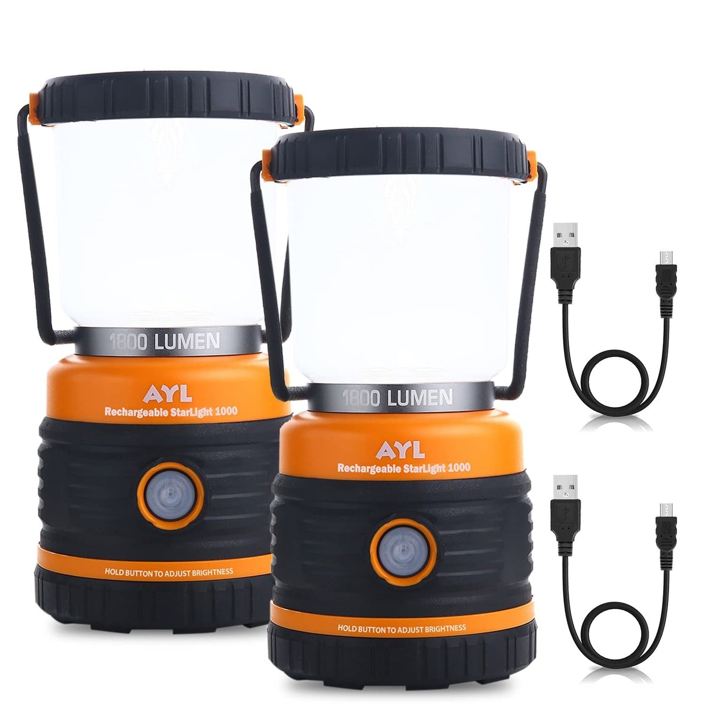 Rechargeable LED Camping Lantern - 1800 Lumens, Waterproof, 4400mAh Power Bank