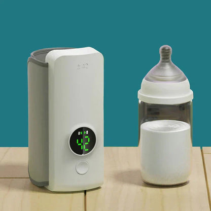 Portable Bottle Warmer - Rechargeable USB Baby Milk Heater with Digital Display Screen