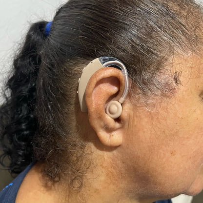 Rechargeable Behind-the-Ear Hearing Aid - Sound Amplifier with Noise Reduction, USB Charging
