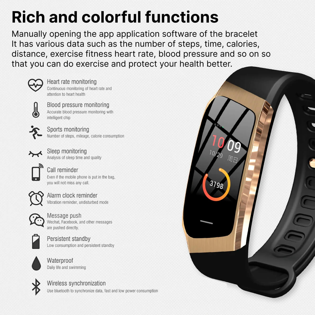 Wellness Smartwatch with Heart Rate Tracking, Blood Pressure Estimates and Activity Tracking