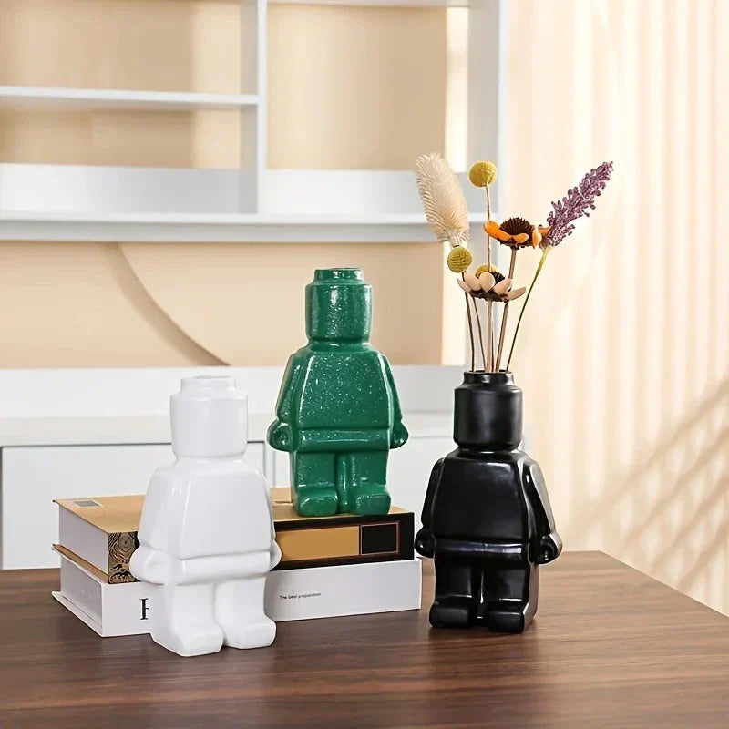 Building Block Style Flower Pot - Modern Minimalist Resin Planter, Indoor & Outdoor