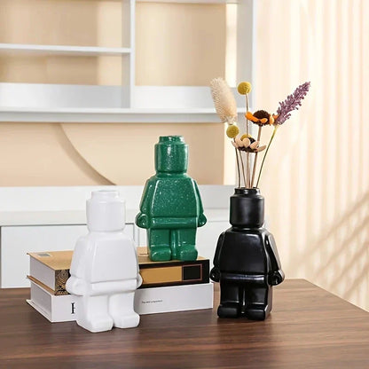 Building Block Style Flower Pot - Modern Minimalist Resin Planter, Indoor & Outdoor